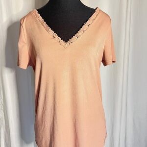 Peach V-Neck Women's Top